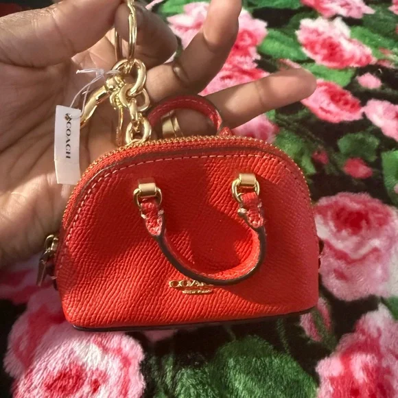 Coach Vibrant Red Mini Bag with Gold Accents - Picture 1 of 4